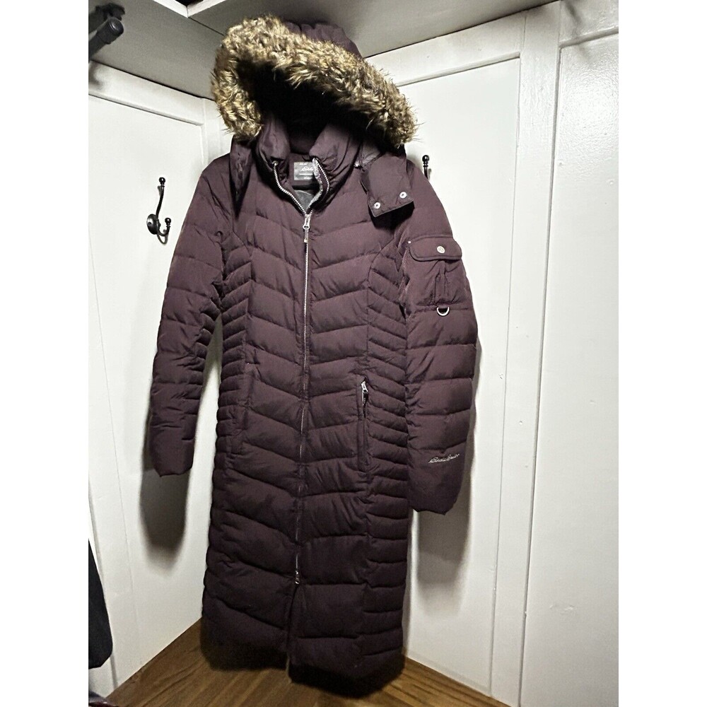 Eddie Bauer Women's Long Down Puffer Jacket - Deep Plum